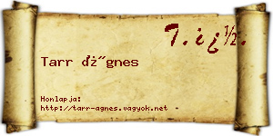 Tarr Ágnes névjegykártya