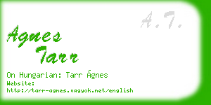 agnes tarr business card